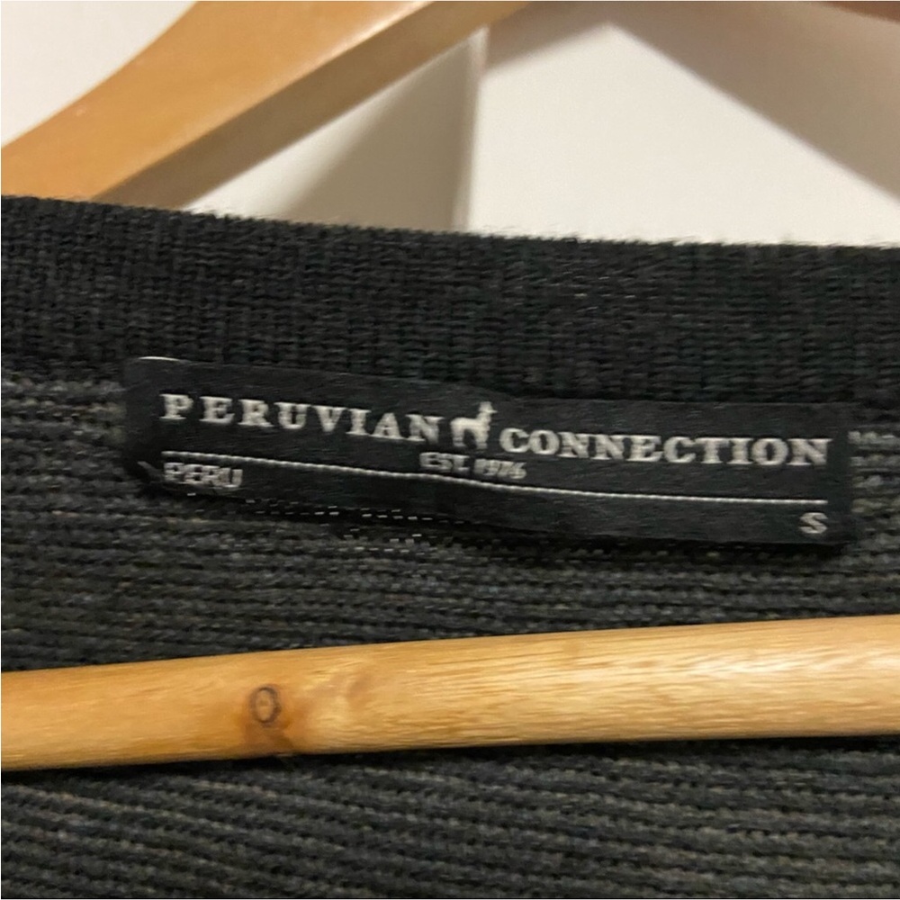 Peruvian Connection Fair Isle Tunic Sweater Pima Cotton Gray Brown Neutral - Picture 5 of 10